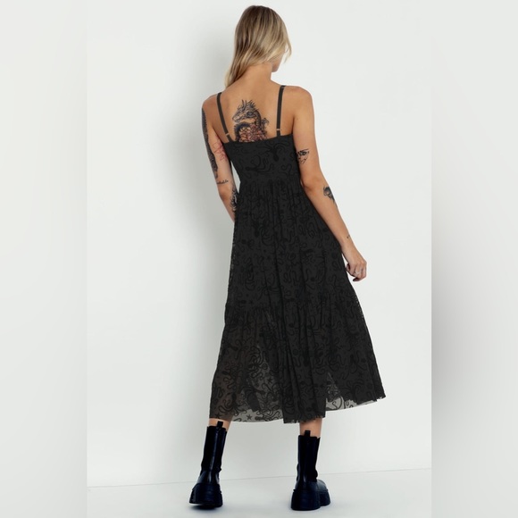 Blackmilk Flocktapus Sheer Midaxi Dress ~ LIMITED Black Size Large - Picture 5 of 16